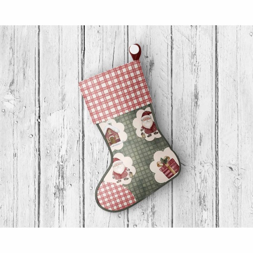 Tecido FUXICOS E FRICOTES Natal dos Sonhos Noel no camafeu verde 1x1,50m