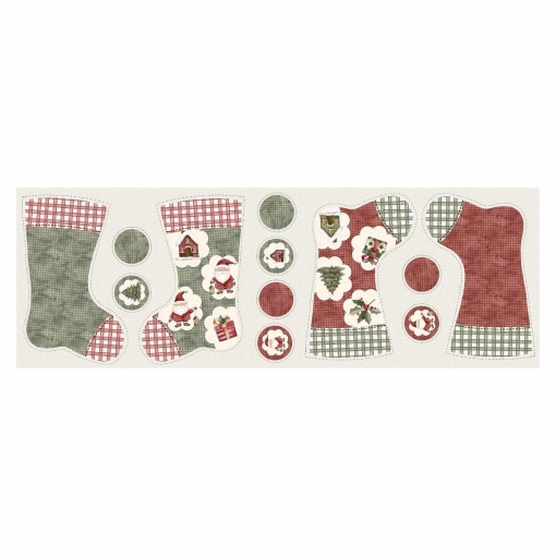 Tecido FUXICOS E FRICOTES Natal dos Sonhos painel botas 50x150cm