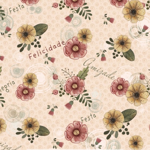 Tecido FUXICOS E FRICOTES Alegria floral 1x1,50m