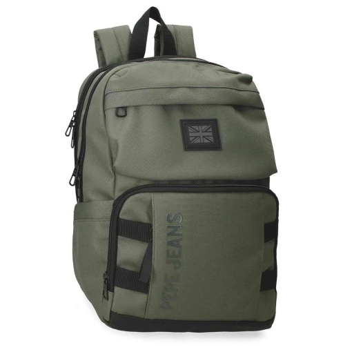 Mochila para portátil 13,3'' e tablet 12'' PEPE JEANS Matlock caqui adaptável a trolley