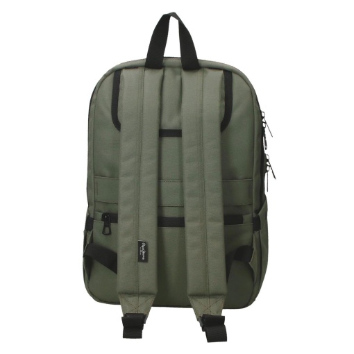 PEPE JEANS Matlock khaki backpack for 13.3'' laptop and 12'' tablet, adaptable to a trolley.