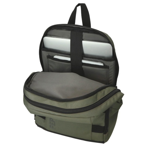 PEPE JEANS Matlock khaki backpack for 13.3'' laptop and 12'' tablet, adaptable to a trolley.
