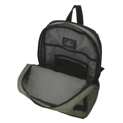 PEPE JEANS Matlock khaki backpack for 13.3'' laptop and 12'' tablet, adaptable to a trolley.