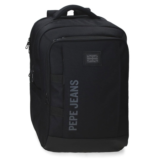 Mochila para portátil 15,6'' e tablet 12'' PEPE JEANS Matlock preto adaptável a trolley