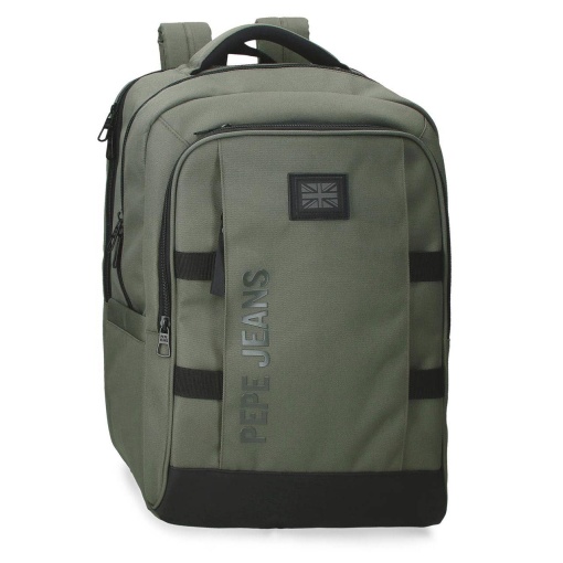 Mochila para portátil 15,6'' e tablet 12'' PEPE JEANS Matlock caqui adaptável a trolley