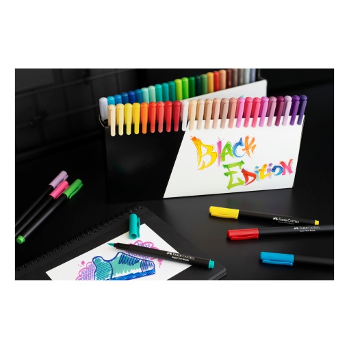 Canetas de feltro FABER-CASTELL Black Edition ponta pincel - 50 cores