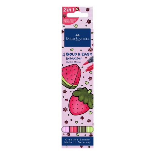 Marcador de álcool FABER-CASTELL Goldfaber Sketch Bold & Easy I 2 pontas - 4 cores