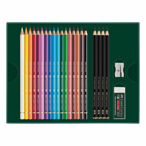 Conjunto Polychromos + Pitt Graphite Matt 23 peças FABER-CASTELL