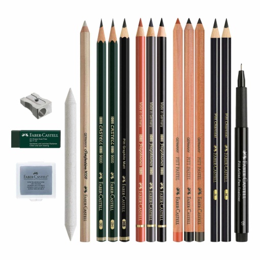 Conjunto FABER-CASTELL Discovery materiais secos - 17 peças