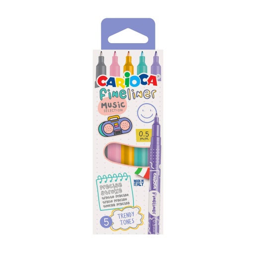 Fineliner CARIOCA Music 0,05mm - 5 cores