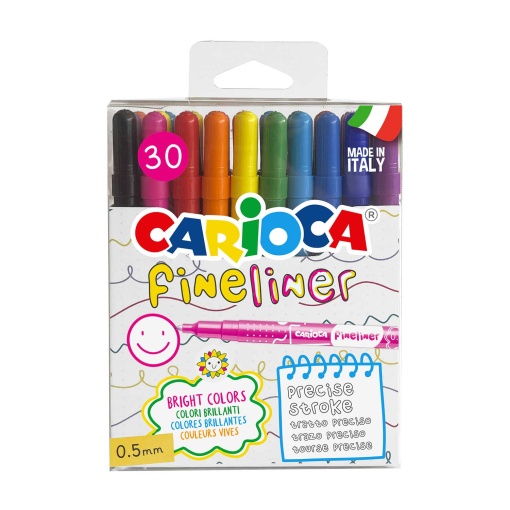 Fineliner CARIOCA 0,05mm - 30 cores brilhantes