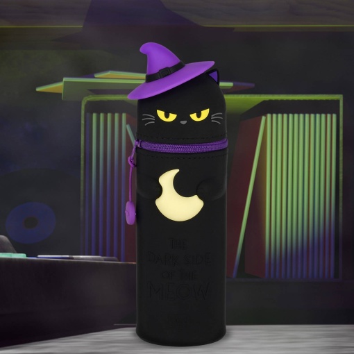 Estojo escolar 2 em 1 de silicone LEGAMI Kawaii Halloween Kitty