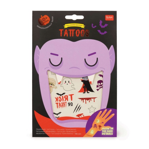 Tatuagens temporárias LEGAMI Halloween brilha no escuro - 50 unidades