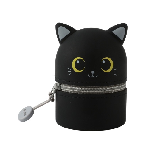 Mini estojo escolar de silicone iTotal gato preto