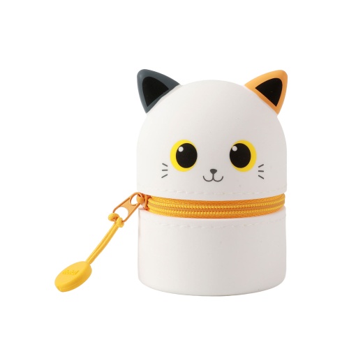 Mini estojo escolar de silicone iTotal gato laranja