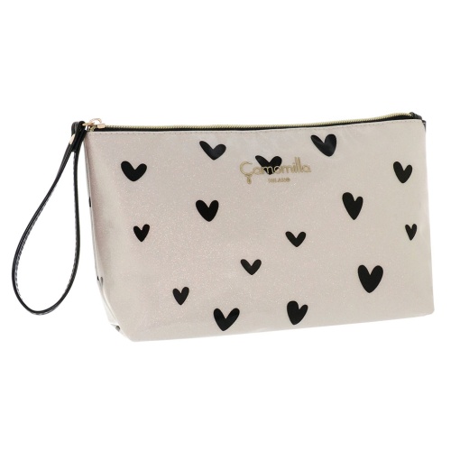 BOLSA CAMOMILLA LOVE ME BRANCO/PRETO 14X25X8CM 19770