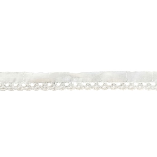 Fita de tecido bordado nº 8 20mm branco (metro)