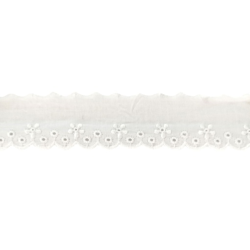 Fita de tecido bordado nº 33 35mm branco (metro)