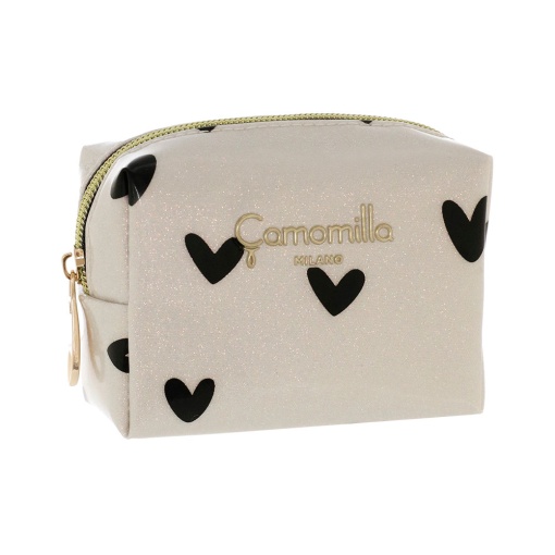 BOLSA CAMOMILLA LOVE ME BRANCO/PRETO 8X11,5X5CM 19765
