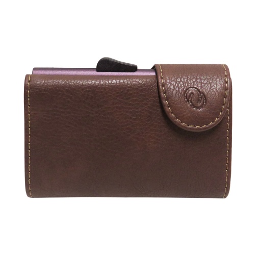 Porta-cartões C-SECURE Special Vintage castanho/ponto branco