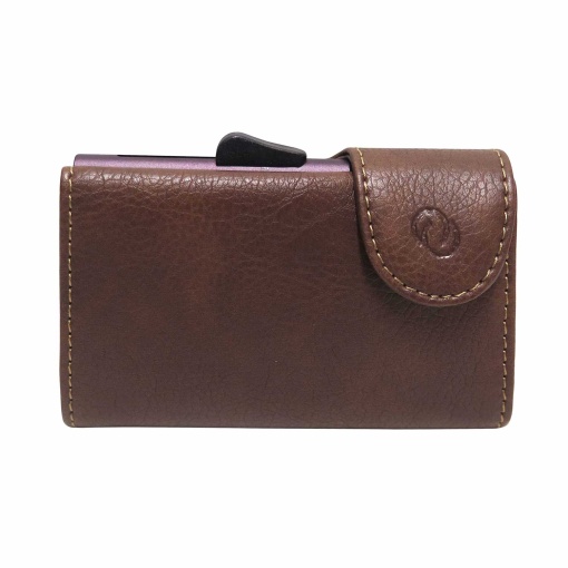 Porta-cartões com porta-moedas C-SECURE Special Vintage castanho/ponto branco