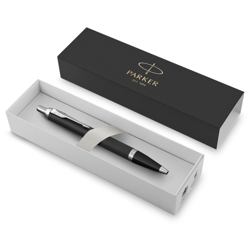 PARKER IM Matte Black Chrome Trim M Ballpoint Pen