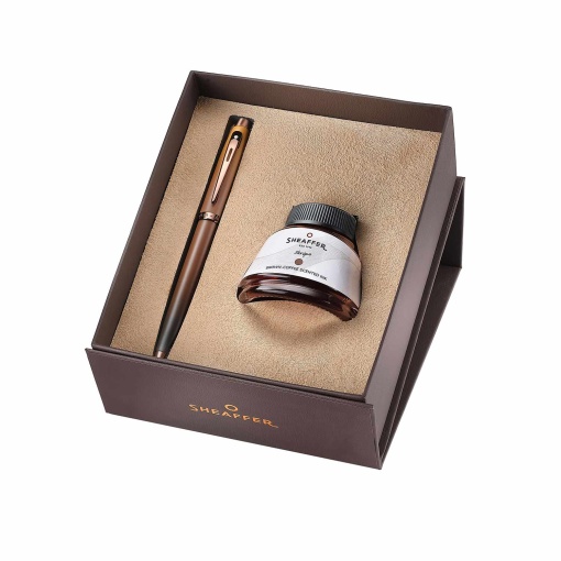 Caneta de aparo SHEAFFER 100 9374 Coffee Edition M + tinteiro