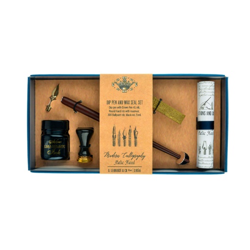 Conjunto de caligrafia LEONARDT Manuscript mini selo e cabo