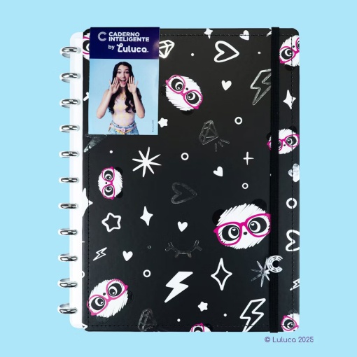 Caderno inteligente grande (215x280mm) pautado Pandalu Star by Luluca