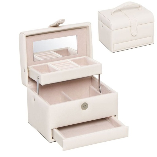 Guarda-joias D'CASA 3 níveis branco 18x13,5x13cm