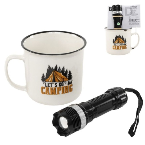 Conjunto caneca de cerâmica + lanterna D'CASA