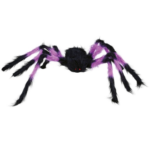 Aranha peluda preta e roxa 75cm