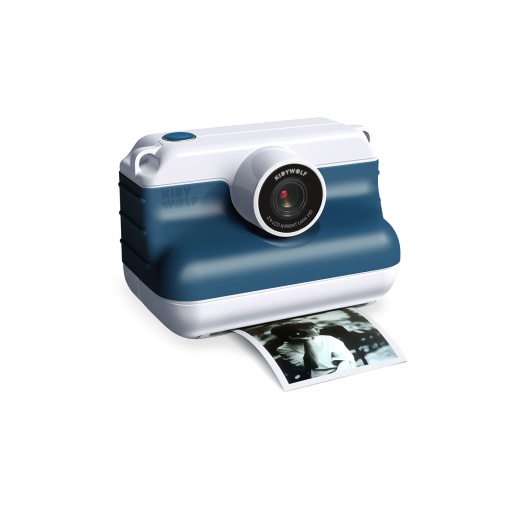 Máquina fotográfica com impressão Kidyprint azul KIDYWOLF