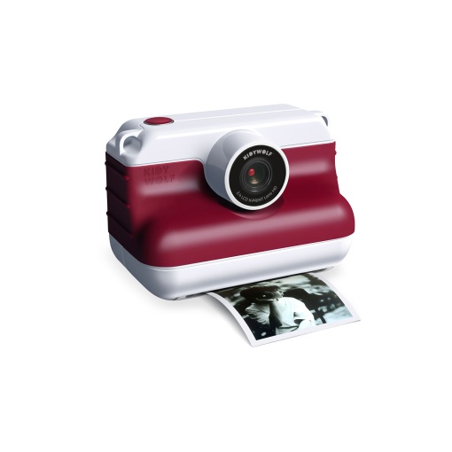 Máquina fotográfica com impressão Kidyprint vermelha KIDYWOLF