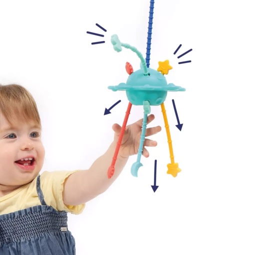 Brinquedo sensorial para puxar com pop it LUDI