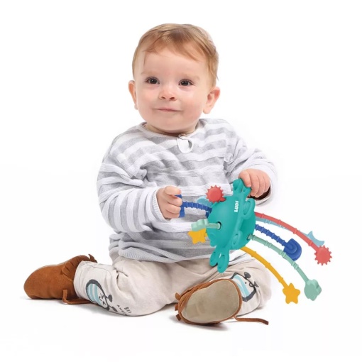 Brinquedo sensorial para puxar com pop it LUDI