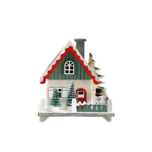 Casa de Natal em madeira 12,5cm
