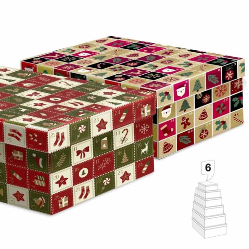 Conjunto caixas de cartão Natal (6 unidades) sortido D'CASA