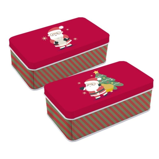 Caixa de metal Natal 11,5x6,5x4cm sortido
