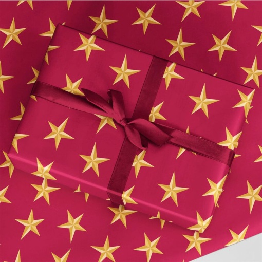 Papel de embrulho D'CASA Natal 70x200cm estrelas sortido