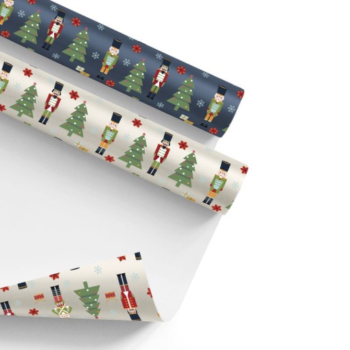 Papel de embrulho D'CASA Natal 100x300cm soldado quebra-nozes sortido