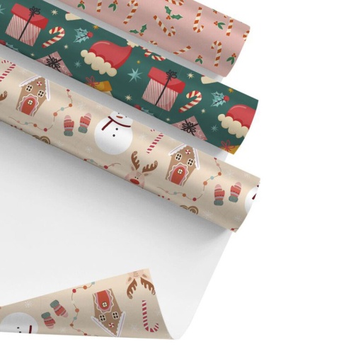 Papel de embrulho D'CASA Natal 100x300cm Natal sortido