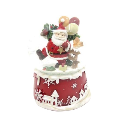 Globo de neve Pai Natal com caixa de música 14,5cm
