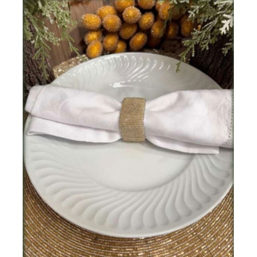 Anel de guardanapo dourado - 4 unidades