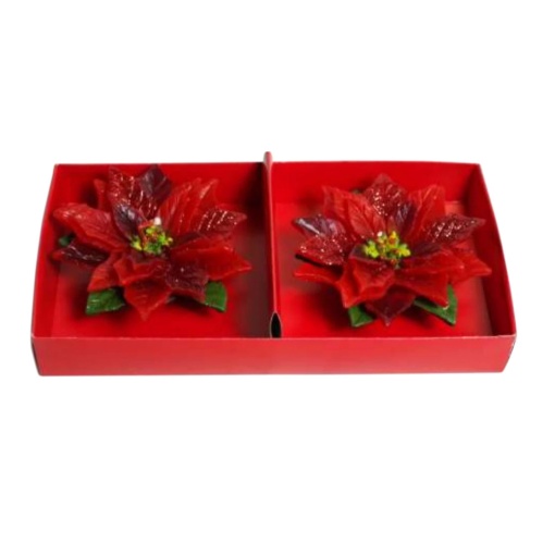 Vela flor de Natal 10,5cm - 2 unidades