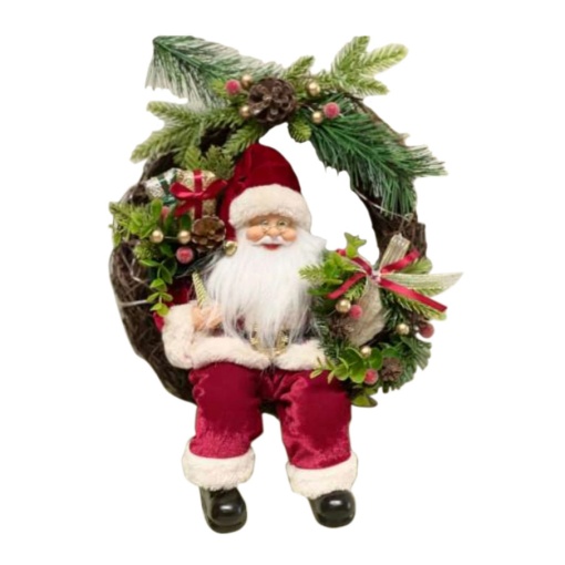 Coroa de Natal com Pai Natal 40cm