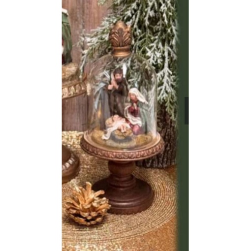 Bell-shaped decoration with Holy Family design, 21.6 cm.