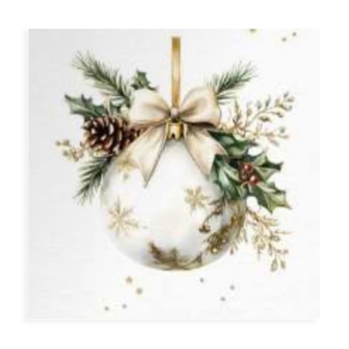Guardanapos de papel 33x33cm bola de Natal - 20 unidades