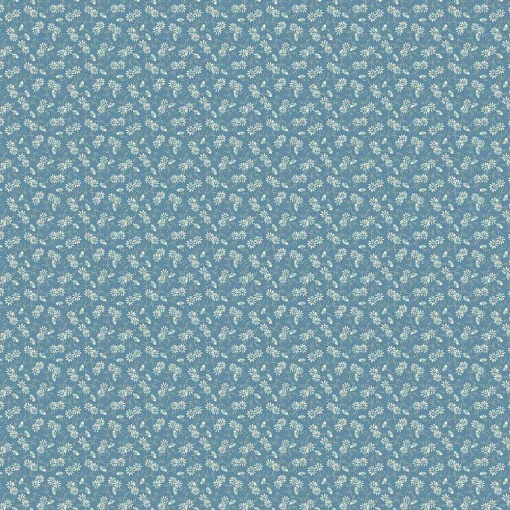 Tecido MAKOWER Sewing Bird Floral Thread azul 1x1,12m