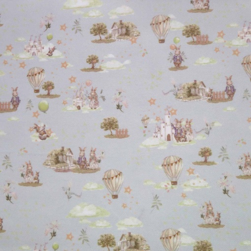 Tecido coelhos cinza 1x1,50m DL 106/04